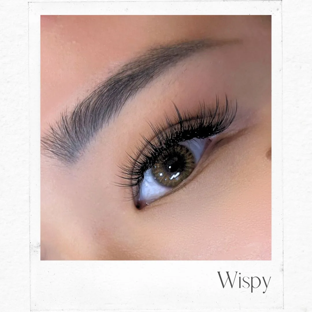 Polaroid style card — Wispy lash set with laminated brow